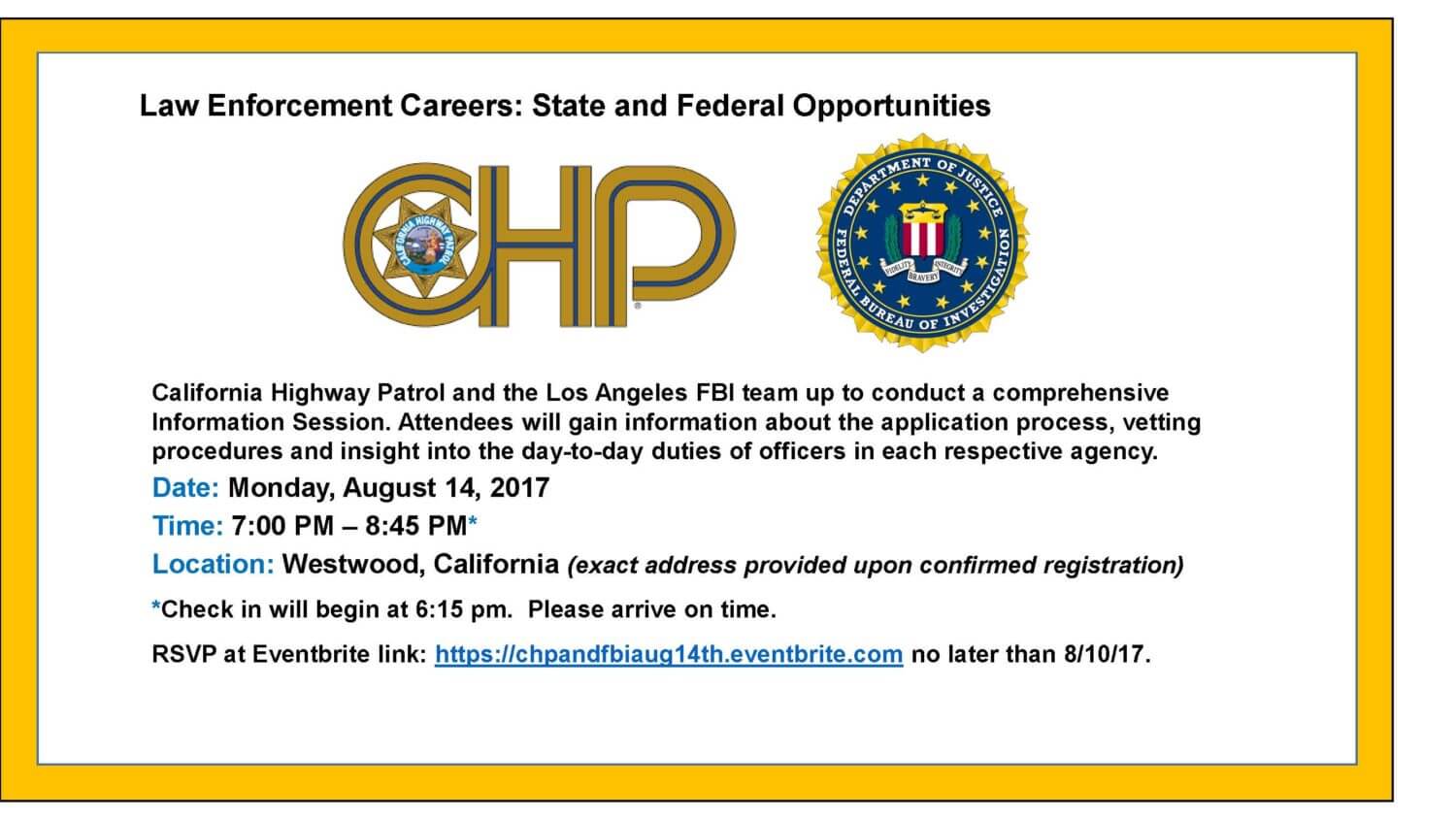 Featured image for “California Highway Patrol and the FBI team up to conduct Information Session”
