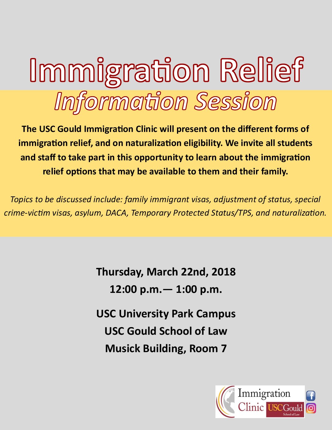 Featured image for “Immigration Relief Information Session”